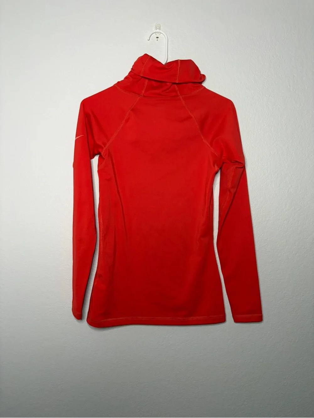 Nike Pro Dri-FIT Training Sweatshirt Drawstring Turtle Neck Coral Red Small
